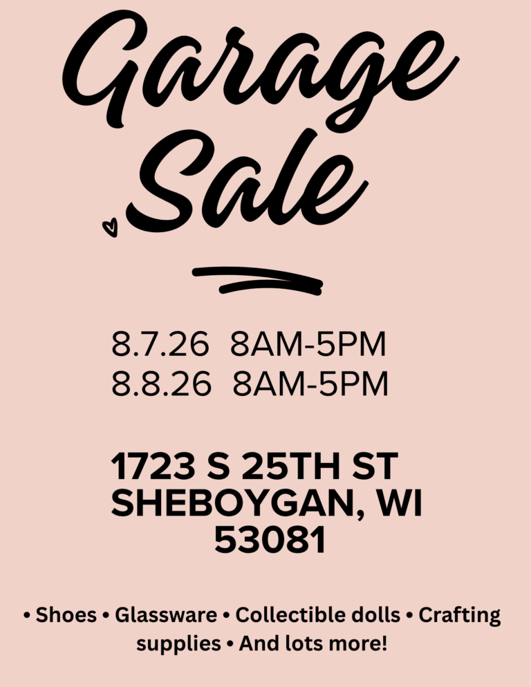Pink Black Modern Handwritten Doodle Garage Sale Flyer 768x994